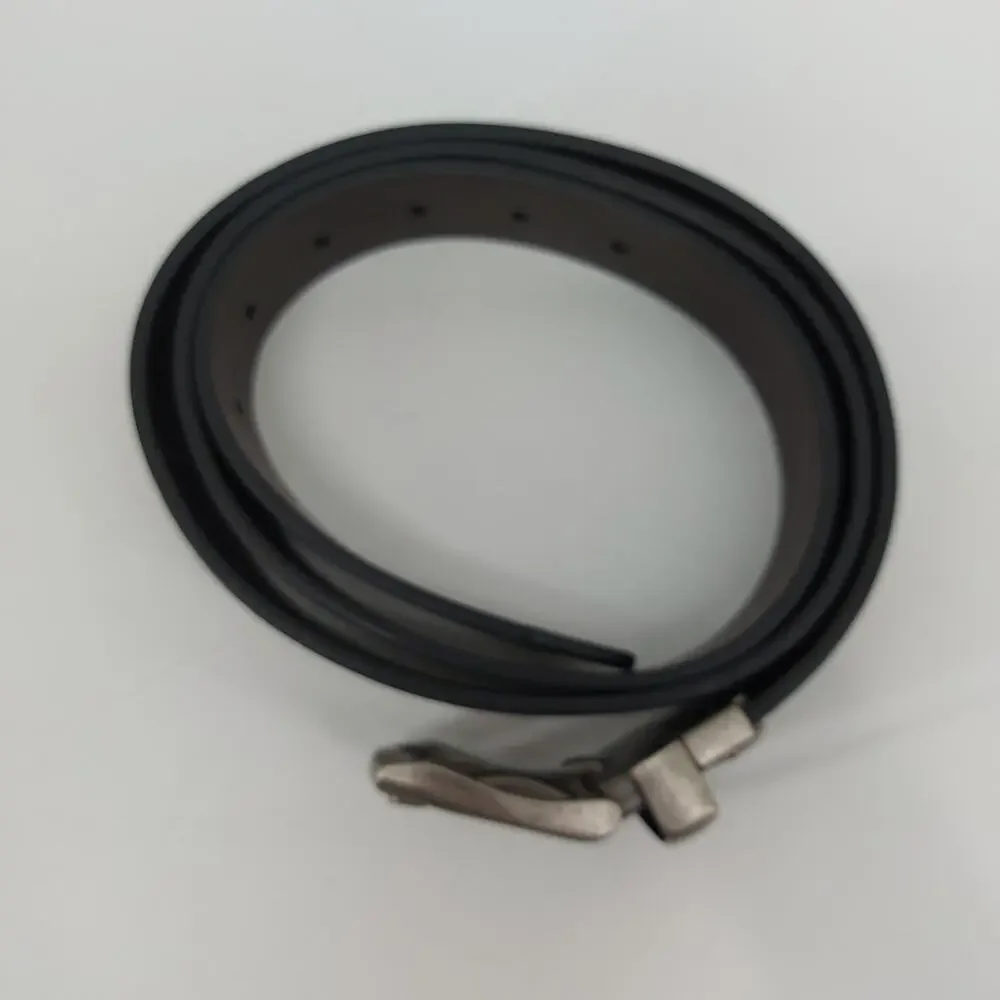 Levis Belt Black Brown Silver Tone Buckle 42-44 XL Men's